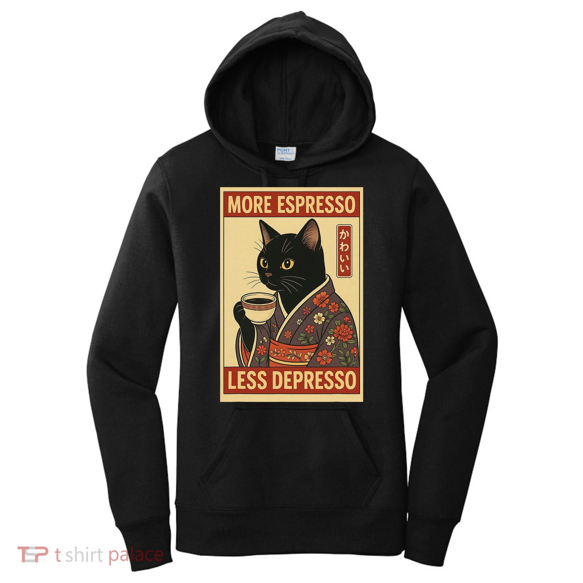 Kawaii Cat More Espresso Less Depresso - Gift For Cat Lover Women's Hoodie