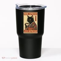 Kawaii Cat More Espresso Less Depresso - Gift For Cat Lover Tumbler thumb 0
