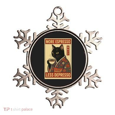 Kawaii Cat More Espresso Less Depresso - Gift For Cat Lover Ornament