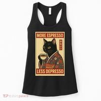 Kawaii Cat More Espresso Less Depresso - Gift For Cat Lover Women's Tank Top thumb 0
