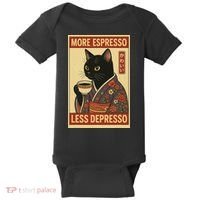 Kawaii Cat More Espresso Less Depresso - Gift For Cat Lover Baby Bodysuit thumb 0