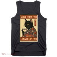 Kawaii Cat More Espresso Less Depresso - Gift For Cat Lover Tank Top thumb 0