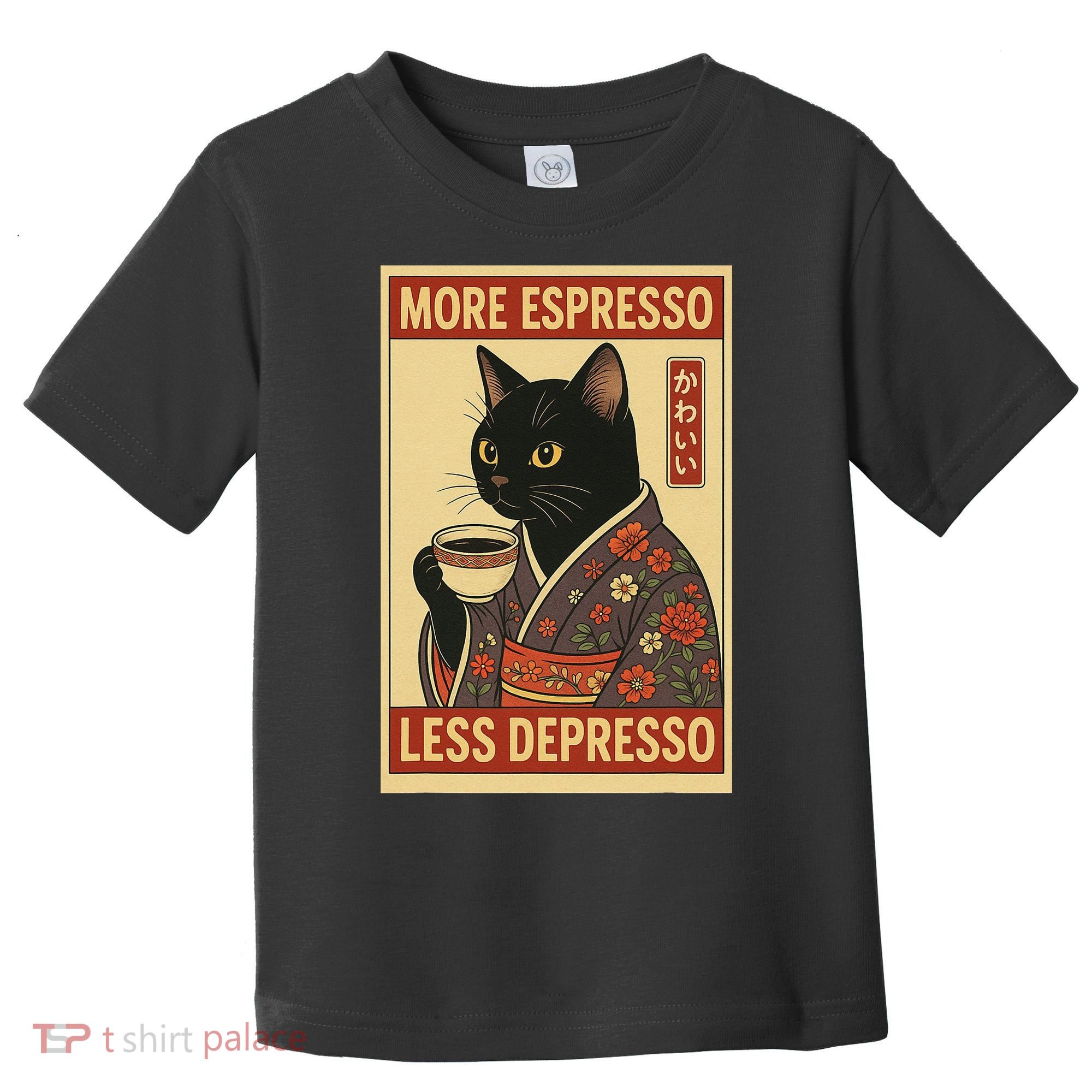Kawaii Cat More Espresso Less Depresso - Gift For Cat Lover Toddler T-Shirt