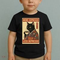 Kawaii Cat More Espresso Less Depresso - Gift For Cat Lover Toddler T-Shirt thumb 2