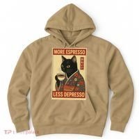 Kawaii Cat More Espresso Less Depresso - Gift For Cat Lover Hoodie thumb 0