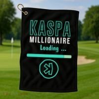Kaspa Crypto Millionaire Loading Digital Bullrun Kaspa Miner Golf Towel thumb 1