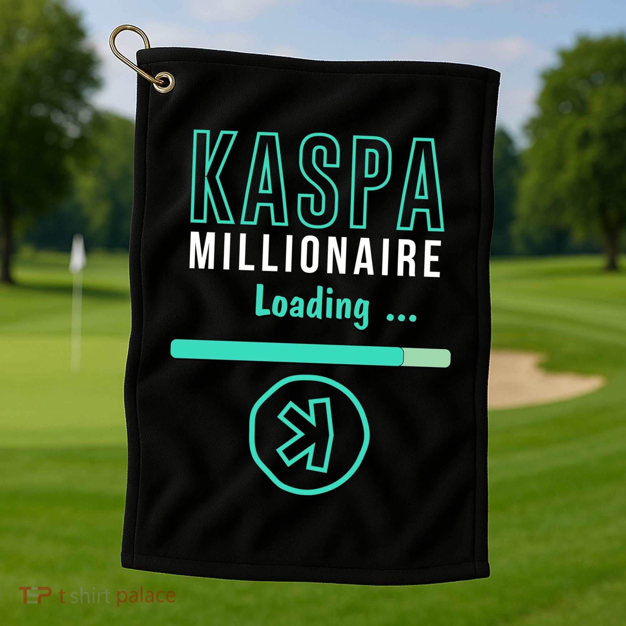 Kaspa Crypto Millionaire Loading Digital Bullrun Kaspa Miner Golf Towel