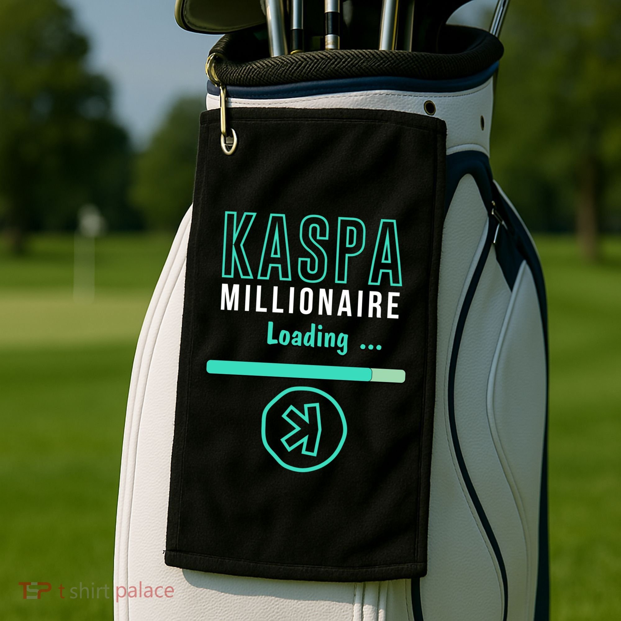 Kaspa Crypto Millionaire Loading Digital Bullrun Kaspa Miner Golf Towel
