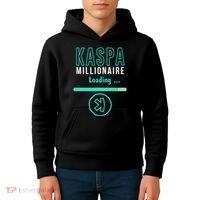 Kaspa Crypto Millionaire Loading Digital Bullrun Kaspa Miner Kids Hoodie thumb 4