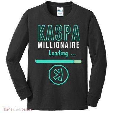 Kaspa Crypto Millionaire Loading Digital Bullrun Kaspa Miner Kids Long Sleeve Shirt