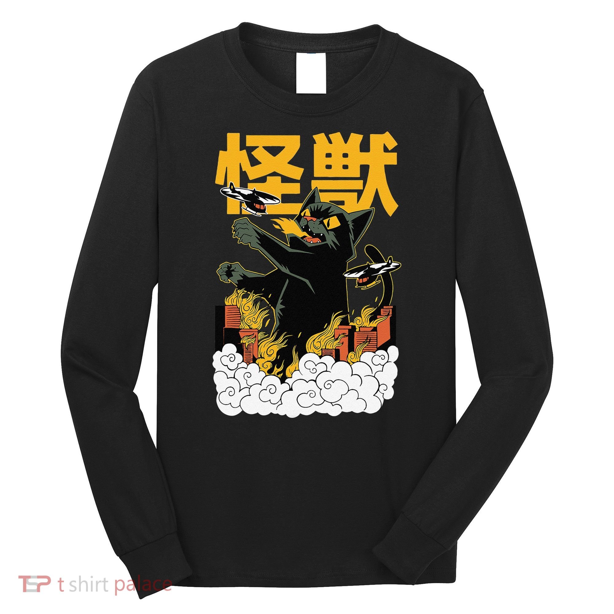 Kaiju Cat Monster - Anime Japanese Monster Long Sleeve Shirt