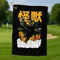 Kaiju Cat Monster - Anime Japanese Monster Golf Towel thumb 1