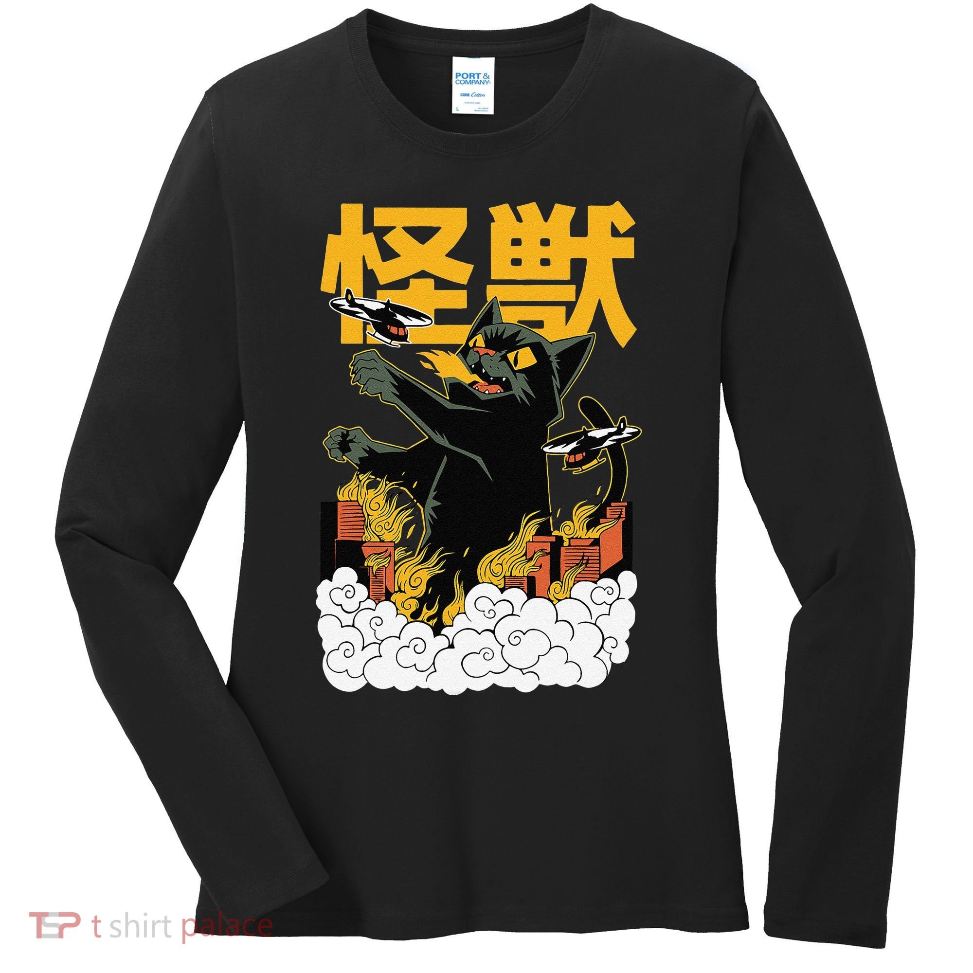 Kaiju Cat Monster - Anime Japanese Monster Women's Long Sleeve Shirt