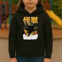 Kaiju Cat Monster - Anime Japanese Monster Kids Hoodie thumb 3