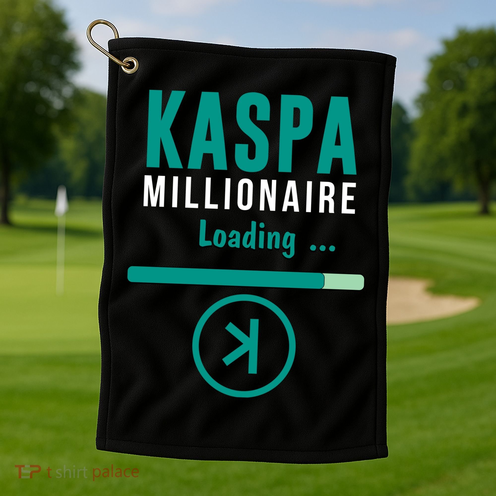 Kaspa Crypto Millionaire Loading Kaspa Miner Digital Bullrun Golf Towel