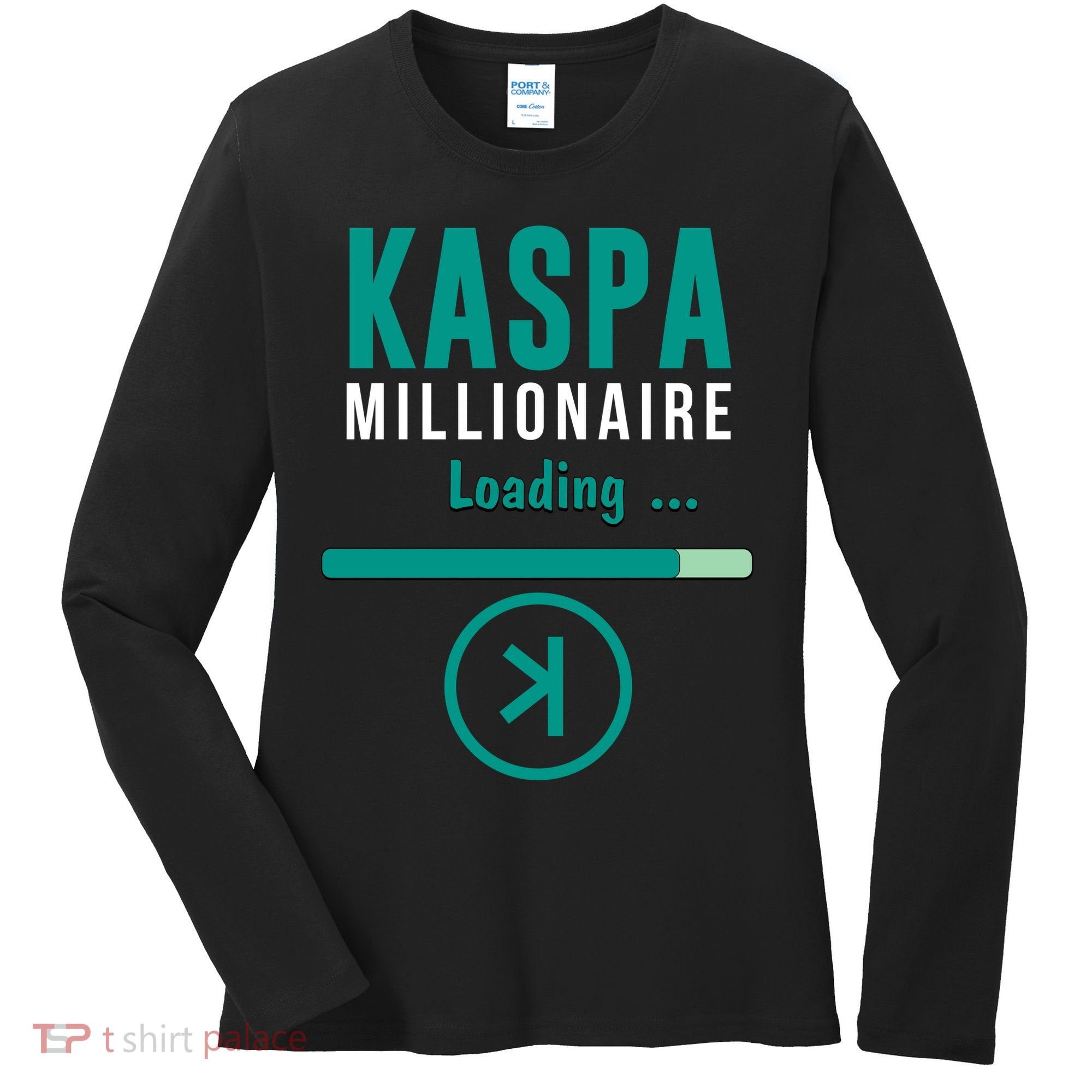Kaspa Crypto Millionaire Loading Kaspa Miner Digital Bullrun Women's Long Sleeve Shirt
