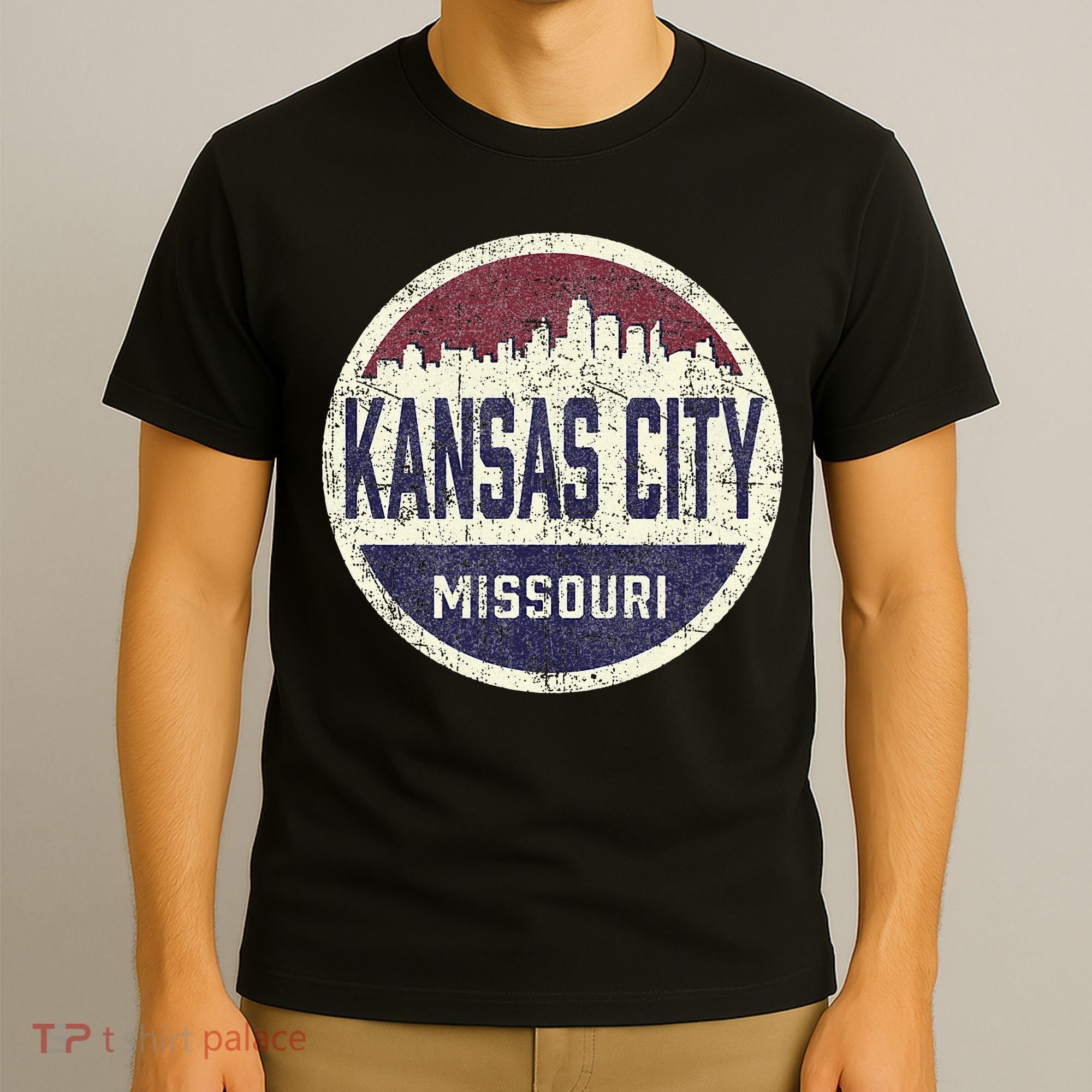 Kansas City Missouri Retro City Skyline Souvenir T-Shirt