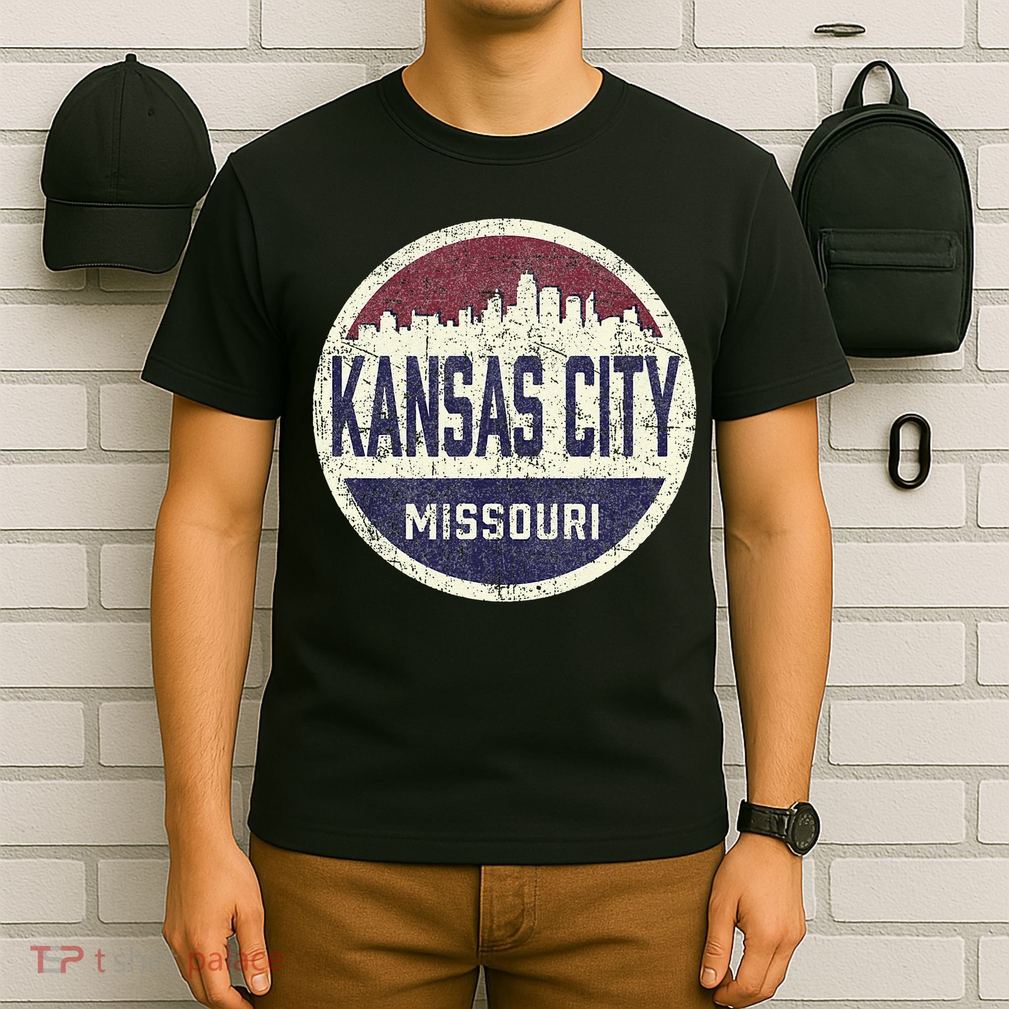 Kansas City Missouri Retro City Skyline Souvenir T-Shirt