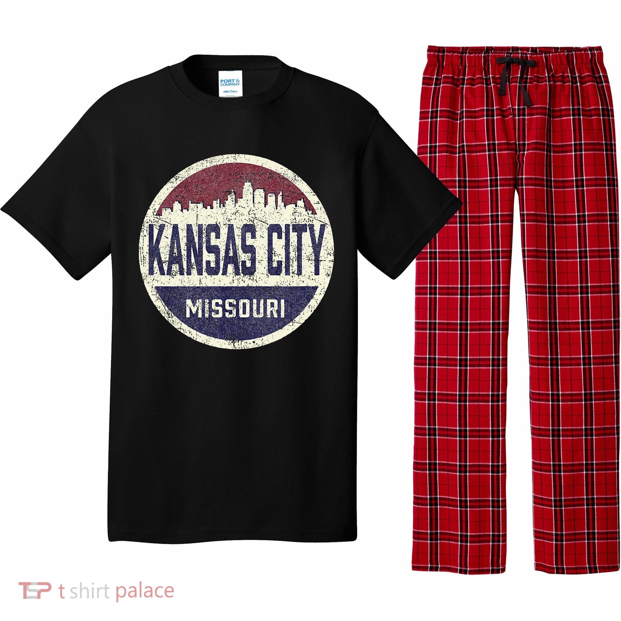 Kansas City Missouri Retro City Skyline Souvenir Pajama Set