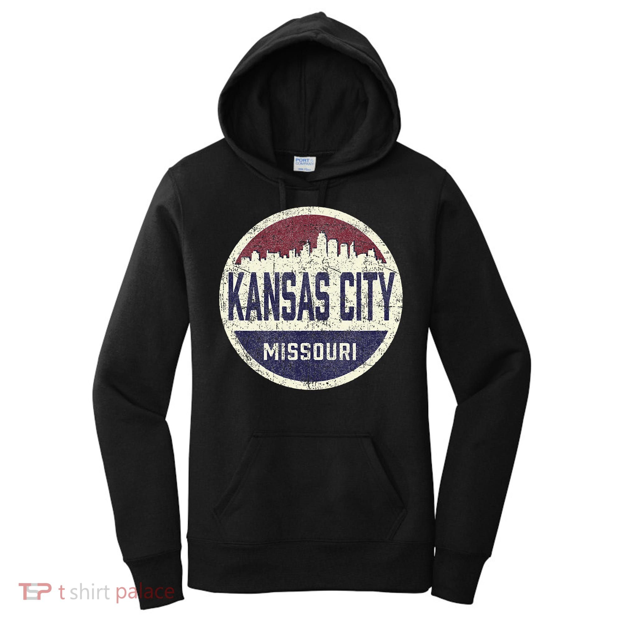 Kansas City Missouri Retro City Skyline Souvenir Women's Hoodie