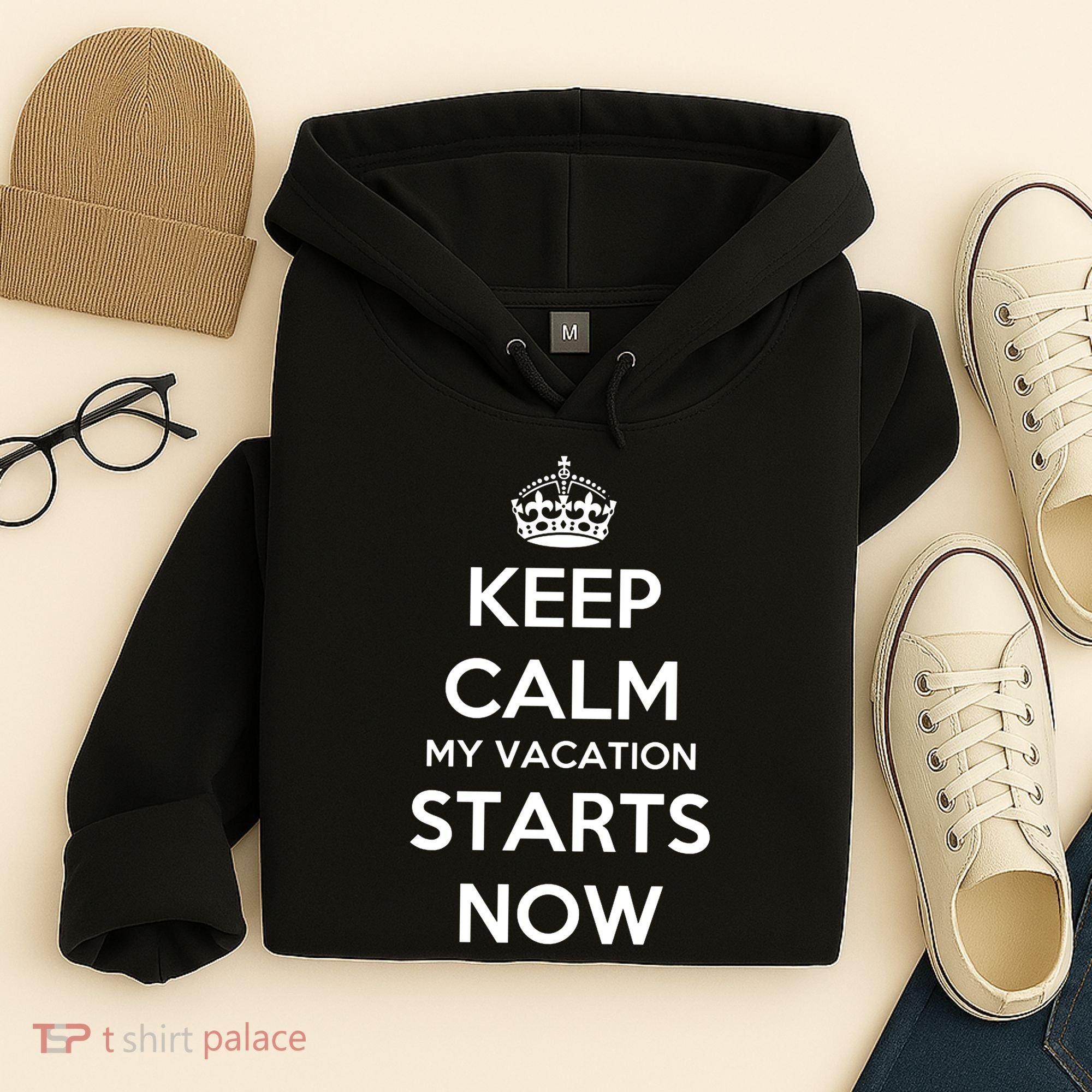 Keep Calm My Vacation Starts Now Hoodie