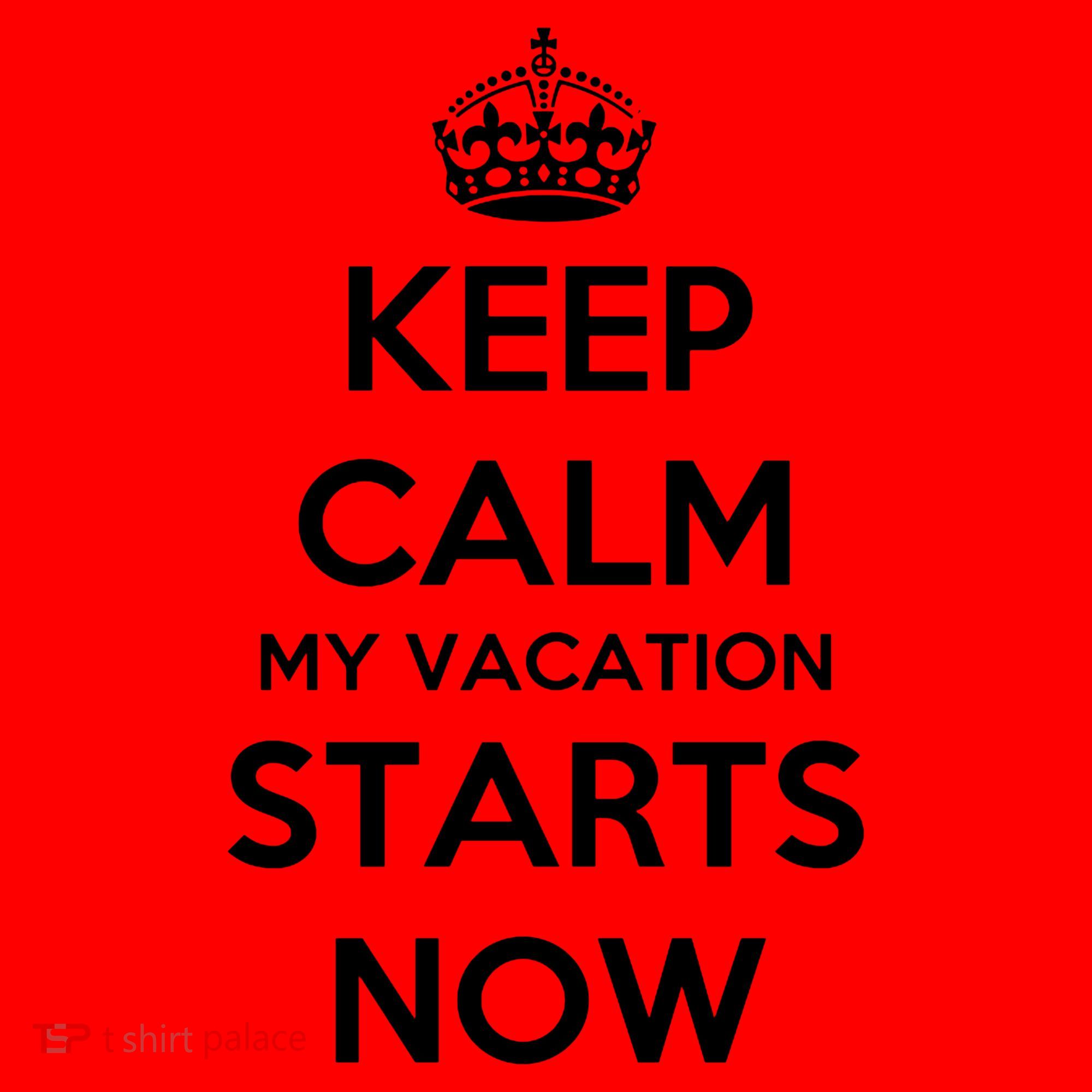 Keep Calm My Vacation Starts Now Santa Hat