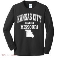 Kansas City Missouri Est 1889 Varsity Kids Long Sleeve Shirt thumb 0