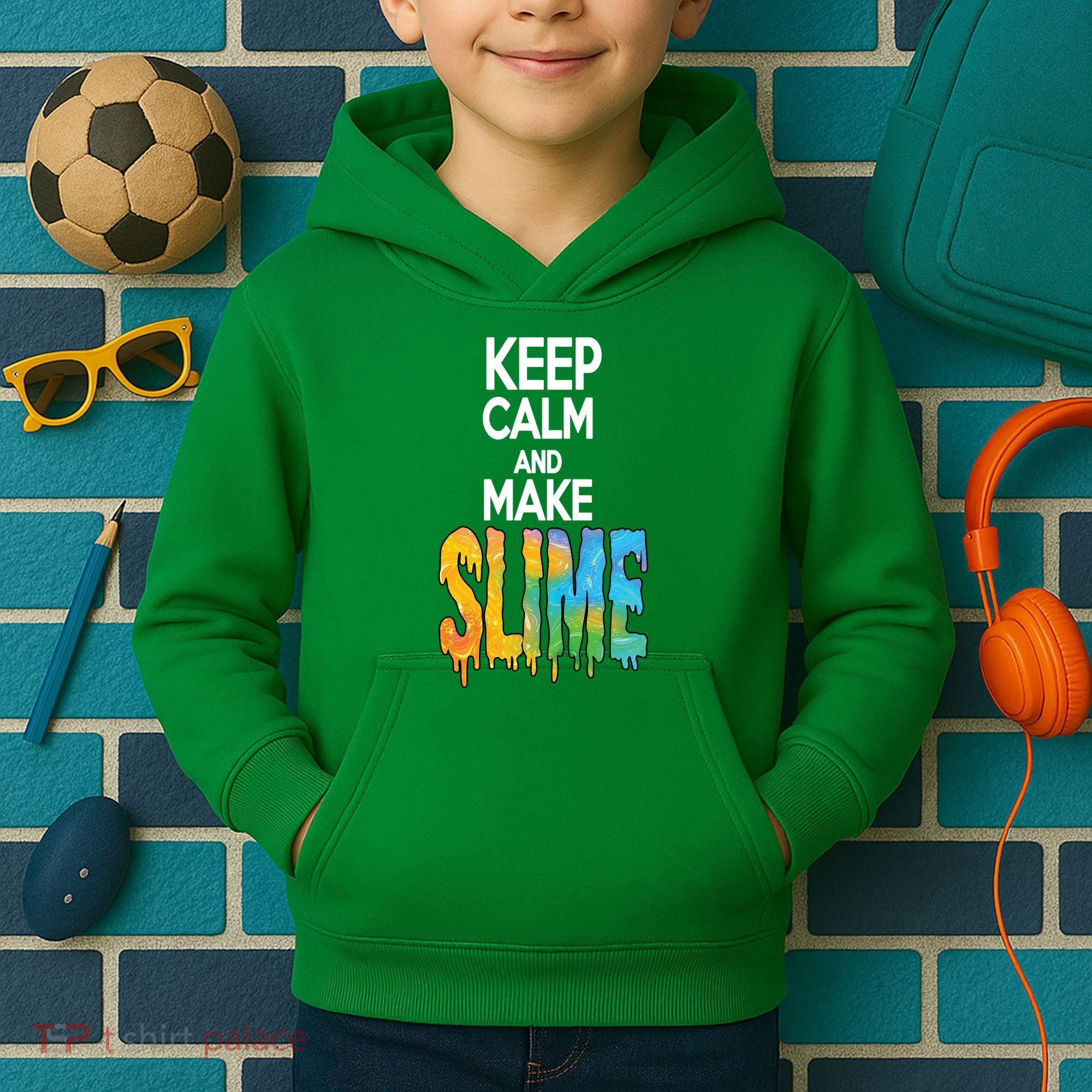 Keep Calm And Make Slime Kids Hoodie
