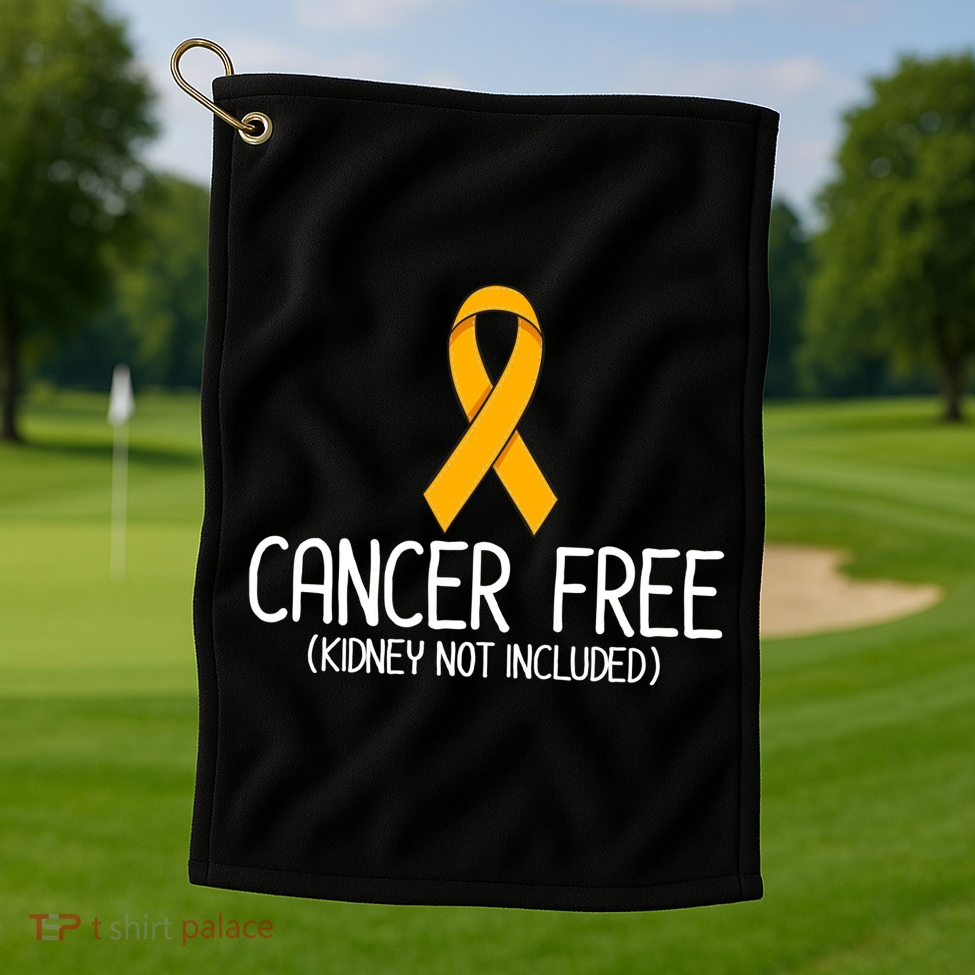Kidney Cancer Orange Ribbon Awareness Survivor Gift Golf Towel