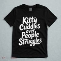 Kitty Cuddles Over People Struggles Funny Cat Lover T-Shirt thumb 5