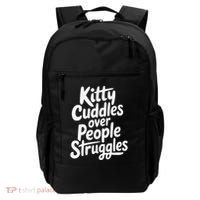 Kitty Cuddles Over People Struggles Funny Cat Lover Backpack thumb 0