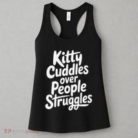 Kitty Cuddles Over People Struggles Funny Cat Lover Women's Tank Top thumb 3