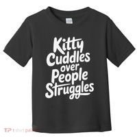 Kitty Cuddles Over People Struggles Funny Cat Lover Toddler T-Shirt thumb 0