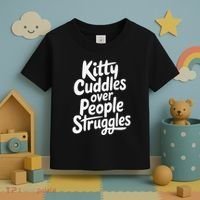 Kitty Cuddles Over People Struggles Funny Cat Lover Toddler T-Shirt thumb 3