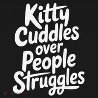 Kitty Cuddles Over People Struggles Funny Cat Lover Kids Long Sleeve Shirt thumb 2