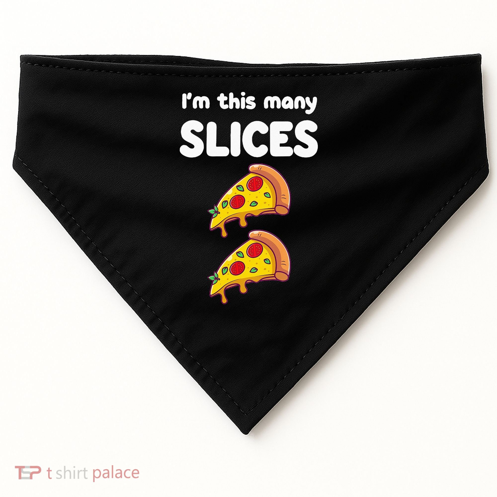 Kids Cute Pizza 2nd Birthday Im This Many Slices 2 Year Old USA-Made Doggie Bandana