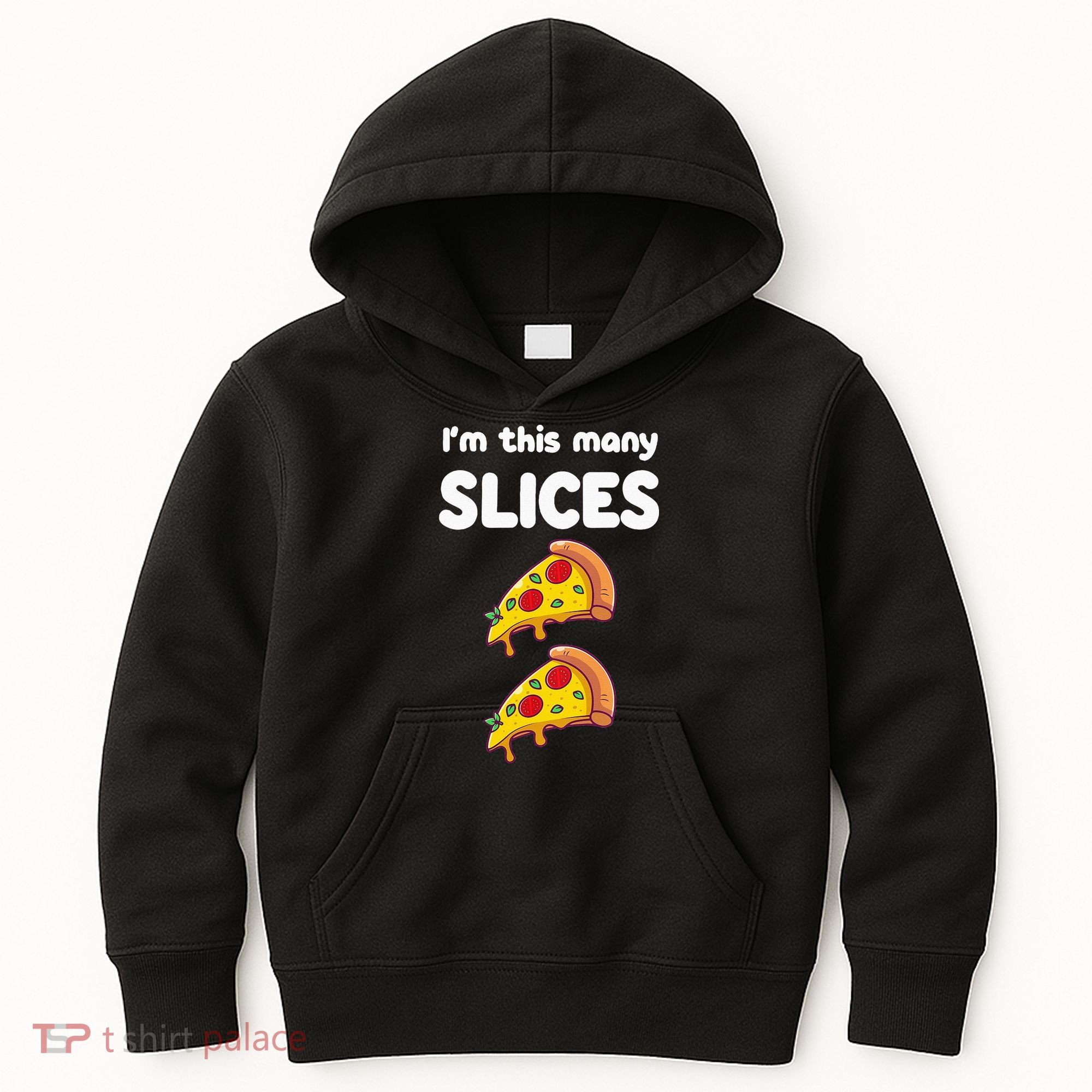 Kids Cute Pizza 2nd Birthday Im This Many Slices 2 Year Old Kids Hoodie