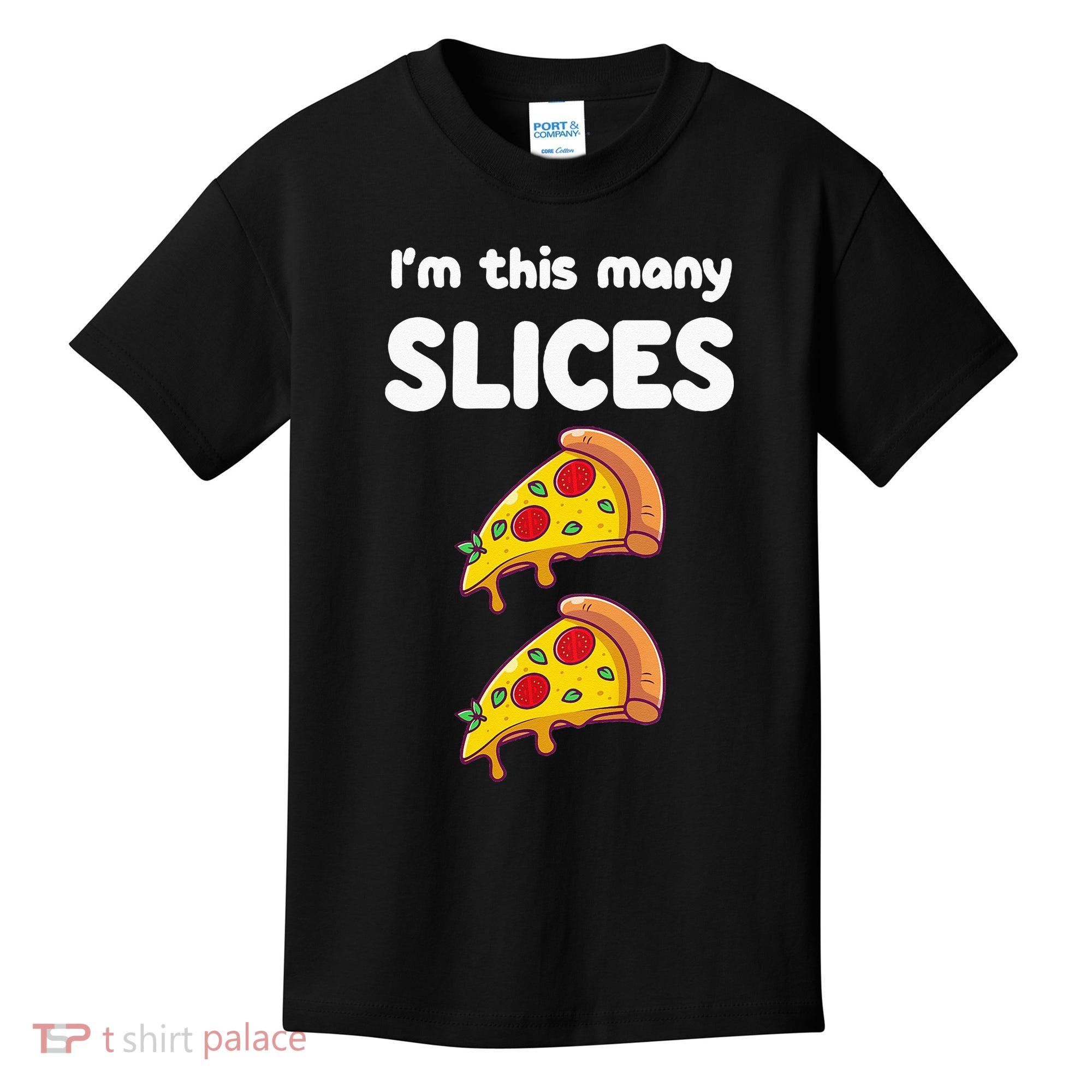 Kids Cute Pizza 2nd Birthday Im This Many Slices 2 Year Old Kids T-Shirt