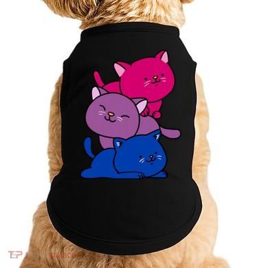 Kawaii Cat Pile Bisexual Pride Flag Cute Gift Doggie Tank