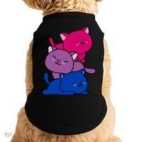 Kawaii Cat Pile Bisexual Pride Flag Cute Gift Doggie Tank thumb 0