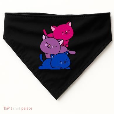 Kawaii Cat Pile Bisexual Pride Flag Cute Gift USA-Made Doggie Bandana