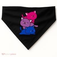 Kawaii Cat Pile Bisexual Pride Flag Cute Gift USA-Made Doggie Bandana thumb 0