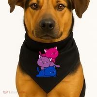 Kawaii Cat Pile Bisexual Pride Flag Cute Gift USA-Made Doggie Bandana thumb 1