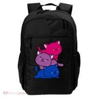 Kawaii Cat Pile Bisexual Pride Flag Cute Gift Backpack thumb 0