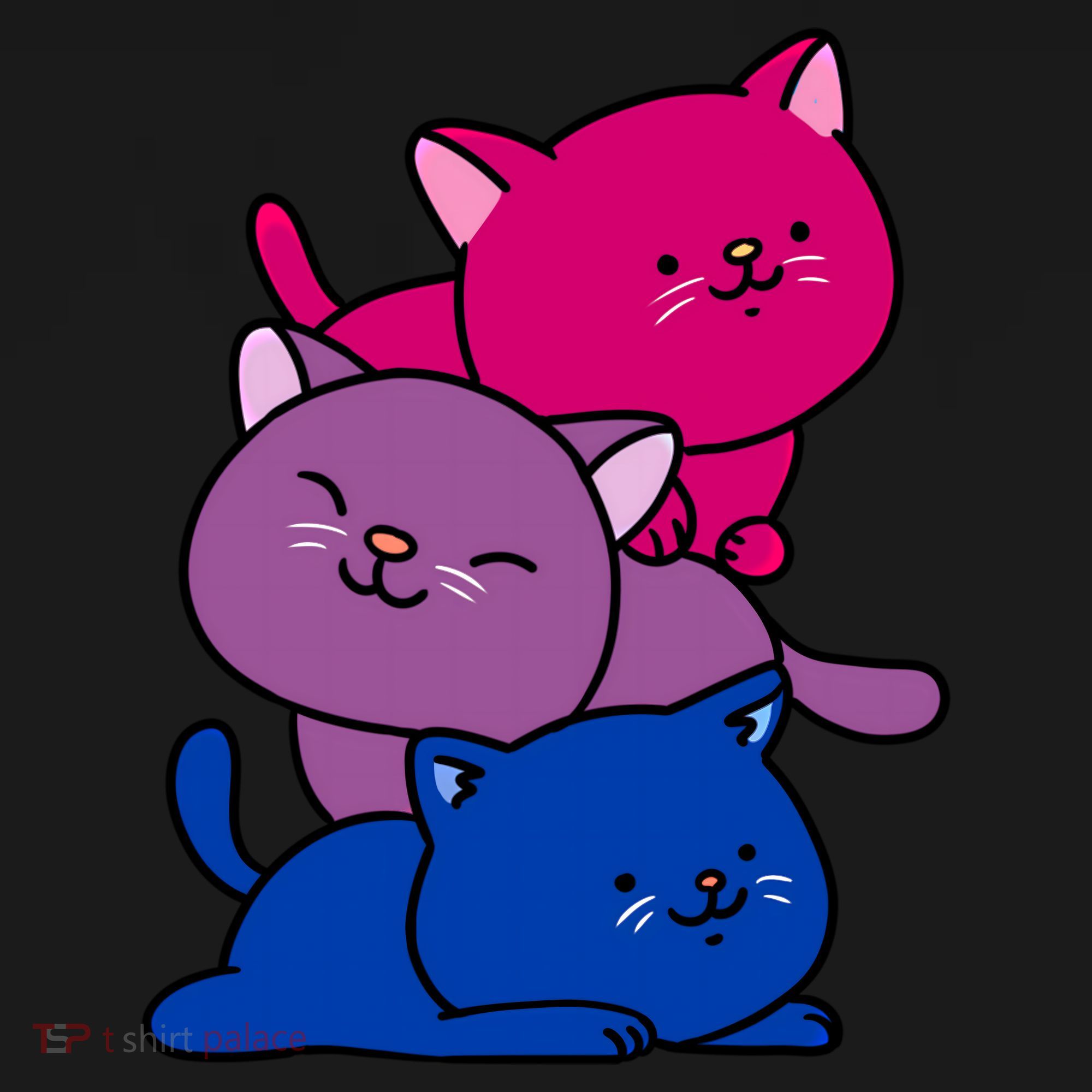 Kawaii Cat Pile Bisexual Pride Flag Cute Gift Bucket Hat