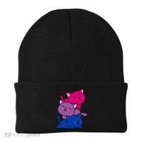 Kawaii Cat Pile Bisexual Pride Flag Cute Gift Beanie thumb 0