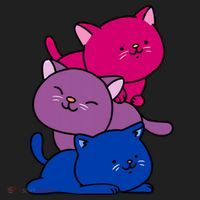 Kawaii Cat Pile Bisexual Pride Flag Cute Gift Beanie thumb 2