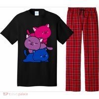 Kawaii Cat Pile Bisexual Pride Flag Cute Gift Pajama Set thumb 0