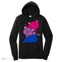 Kawaii Cat Pile Bisexual Pride Flag Cute Gift Women's Hoodie thumb 0