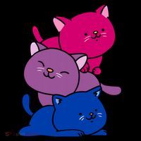 Kawaii Cat Pile Bisexual Pride Flag Cute Gift Women's Hoodie thumb 2